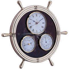 Метеорологічна станція/штурвал 320 мм дерево латунь Foresti & Suardi барометр гігрометр годинники подарунок для інтер'єру
