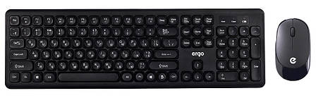 Комплект безпровідний (клавіатура + мишка) ERGO KM-250WL Чорний, фото 1