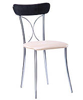 Стильный современный металлический стул с мягким сидением Флавия хром фан. сп. Венге Неаполь N-17 TM AMF