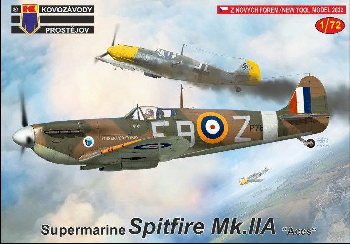 Пластикова модель1/72 Kovozavody Prostejov 0306 британський винищувач Spitfire Mk.IIa „Aces“, фото 1