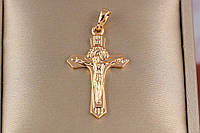 Крестик Xuping Jewelry с острыми краями 3 см золотистый