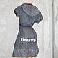 Розміри S, M, L. Жіночий сірий махровий халат х/б, на запах, з поясом, з капюшоном Virginia Secret, Туреччина, фото 3