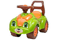 Детская машинка каталка, толокар "Леопардик" зеленый ТехноК 3428