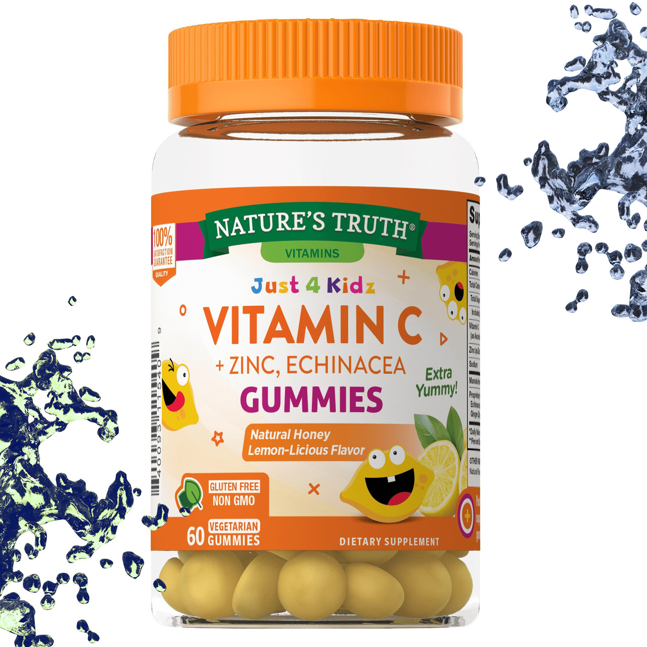 Вітаміни для дітей Nature's Truth Vitamin C + Zinc, Echinacea (Вітамін С+Цинк, Ехінацея) 60 жувальних цукерок