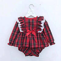 Детский костюм для девочки: платье и шорты, красный, набор для маленькой девочки