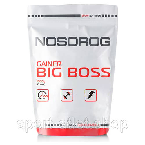 Гейнер Nosorog Big Boss Gainer, 1.5 кг - Банан, фото 1