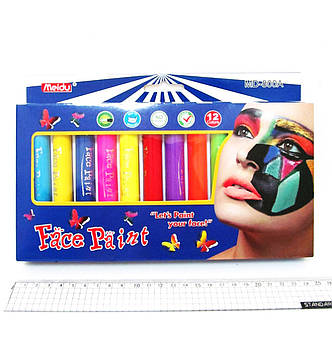 Крейда гелеві для гриму 12 кольорів