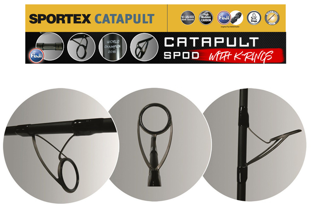 Спідове вудлище SPORTEX Catapult Spod 13ft 5,50lbs K-Guides 13ft, 5,5 lb, 40 мм.