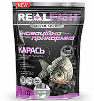 Прикормка для рыбалки REAL FISH Карась ЧЕСНОК, 1 кг