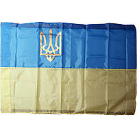 Флаг Украины нейлоновый с гербом (тризуб) (70 x 100 см) US0035