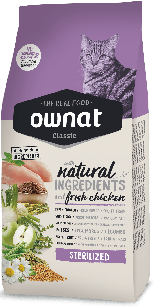 Сухий корм для дорослих стерилізованих кішок Ownat Classic Cat Adult Sterilized з куркою 1.5 кг