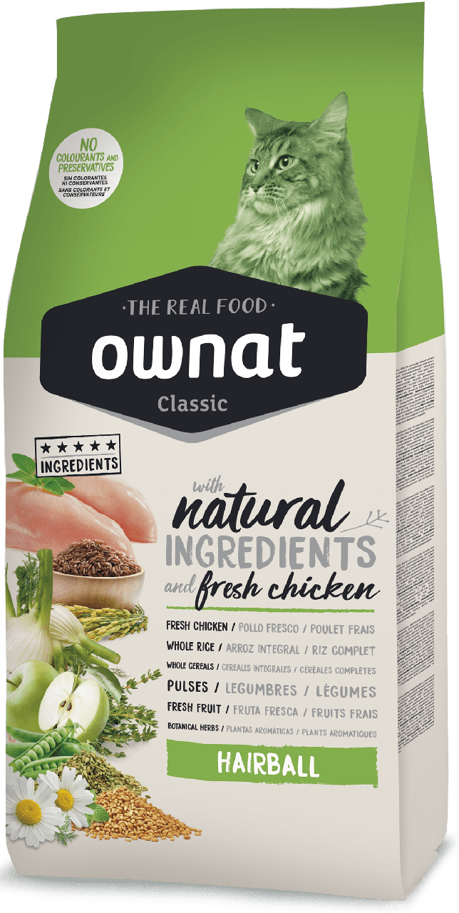 Корм сухий для котів Ownat Hairball виведення грудок вовни з куркою 4 кг