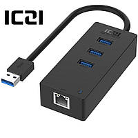 Адаптер - переходник ICZI IZEC-A65 USB 3.0 - RJ45/USB 3.0