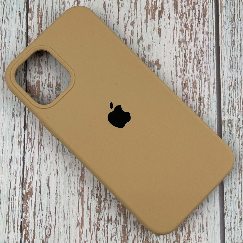 Силіконовий Чохол на iPhone 12 Pro Max 6.7" із закритим низом Silicone Case 100% Пісочний