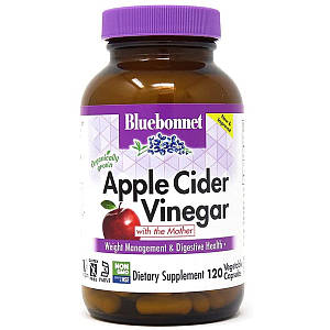 Яблочный уксус, Apple cider vinegar, Bluebonnet Nutrition, 120 вегетарианских капсул