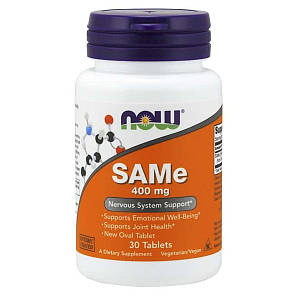 SAM-e (S-Аденозилметионин) Now Foods, 400 мг, 30 таблеток