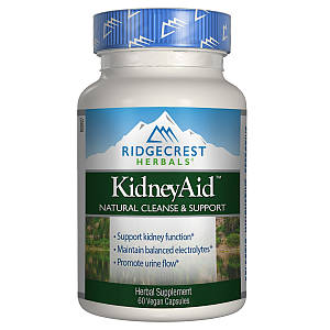 Комплекс для Поддержки Функции Почек, KidneyAid, RidgeCrest Herbals, 60 вегетарианских капсул