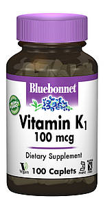 Витамин К1 100мкг, Bluebonnet Nutrition, 100 капсул