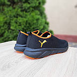 Жіночі кросівки Puma літні тапки в сітку весна-літо легкі чорні з поморанчевим. Живе фото, фото 2