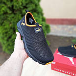 Жіночі кросівки Puma літні тапки в сітку весна-літо легкі чорні з поморанчевим. Живе фото, фото 5