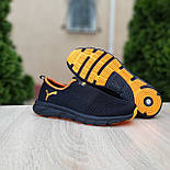 Жіночі кросівки Puma літні тапки в сітку весна-літо легкі чорні з поморанчевим. Живе фото, фото 4