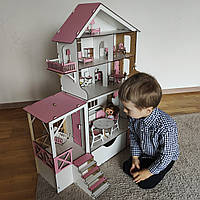 Великий ляльковий будиночок для LOL + БАРБІ з меблями та ліфтом
