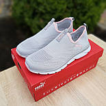 Жіночі кросівки Puma літні тапки в сітку весна-літо легкі сірі. Живе фото, фото 4