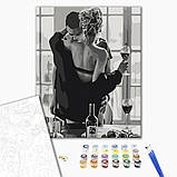 Картина за номерами Пристрасна пара Картини на полотні пристрасть чб 40х50 Розмальовка для дорослих Brushme BS34134, фото 2