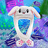 Карнавальная шапка с подсветкой: белый зайчик с поднимающимися ушами, фото 7