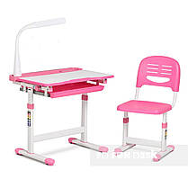 Дитяча парта з настільною лампою і пеналом + стільчик FunDesk Cantare Pink рожевий для дівчинки школярки першокласника, фото 3