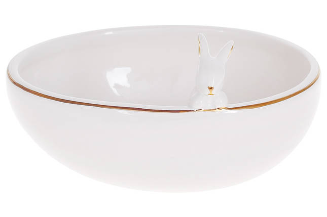 Піала керамічна, Bunny, 15.4*11.9*8.5см, білий із золотом (795-208), фото 1