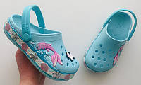 Кроксы сабо Crocs Fun Lab Mermaid русалка 24-35 размер крокси дивчачі бирюзовые