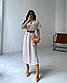 Вільна сукня під пояс котторс коротким рукавом довжиною міді з вирізом на спідниці (р. S-L) 84PL4024, фото 3