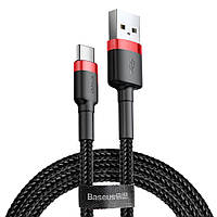 USB кабель Type-C Baseus Cafule USB for Type-C  3A 1m Red-Black (CATKLF-B91)