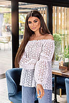 Блуза прошва в кольорах стильна 04р5А, фото 3