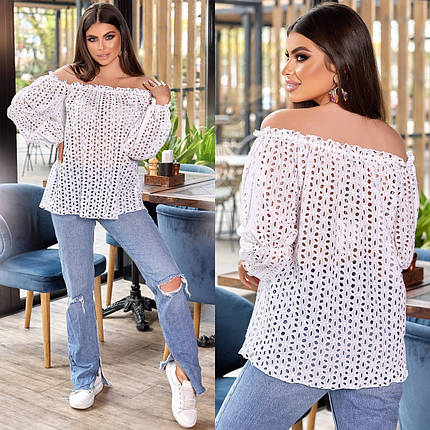 Блуза прошва в кольорах стильна 04р5А, фото 1