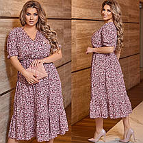 Сукня БАТАЛ міді з розрізом, фото 2