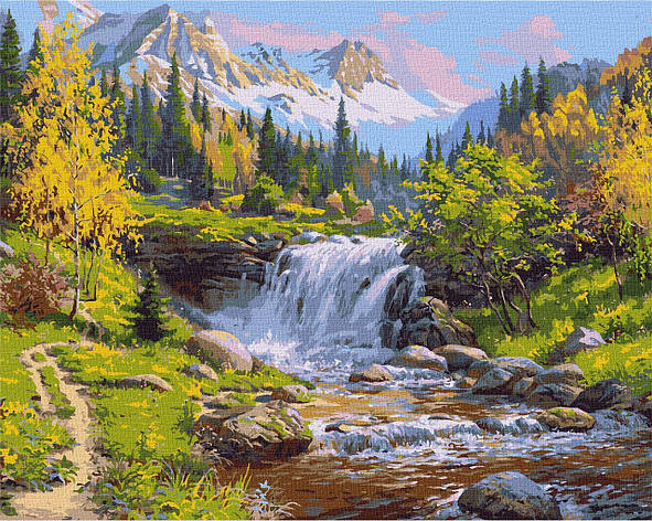 Картина за номерами KHO2846 Горный ручей, 40*50см. Ideyka, фото 1