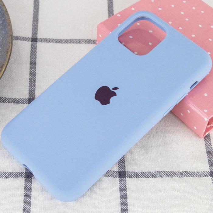 Силіконовий Чохол на iPhone 13 Pro Max 6.7" із закритим низом Silicone Case 100% Світло-голубий
