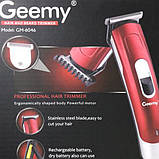 Бездротова машинка для стриження Gemei GM-6046 Червона, фото 3