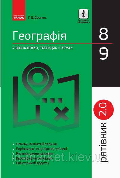 8-9 клас Географія у визначеннях таблицях і схемах Рятівник Довгань Г. Д. Ранок