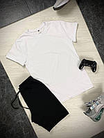Чоловічий комплект футболка + шорти біло-чорний
