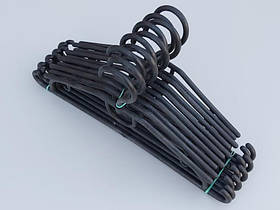 Плічка вішалки тремпеля V-D32 чорного кольору, довжина 32 см, в упаковці 10 штук