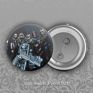 Значок 56 мм рок Judas Priest 001