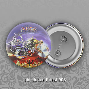 Значок 56 мм рок Judas Priest 003