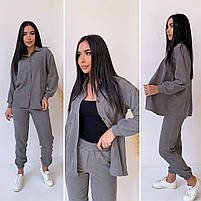 Жіночий брючний прогулянковий костюм Oversize мікровельвет рубашка и штаны, фото 11