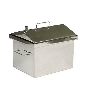 Коптильня гарячого копчення Дід Коптенко мала з кришкою будиночком неіржавка (380x320x360)