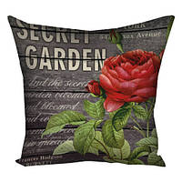 Подушка з принтом габардинова Secret garden 50x50 (5P_BOT028)