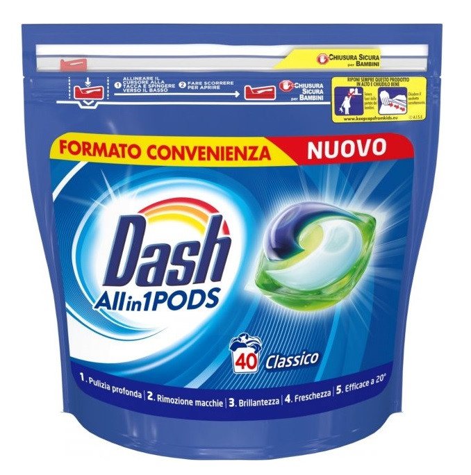 Dash Гель-капсулы для стирки 3в1 Classico 40 шт, цена 345.60 грн — Prom ...