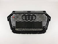 Решетка радиатора Audi A1 2014-2019год Черная с емблемой QUATTRO (в стиле RS)